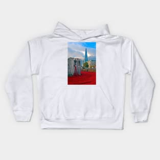 Tower of London Red Poppy Poppies Kids Hoodie